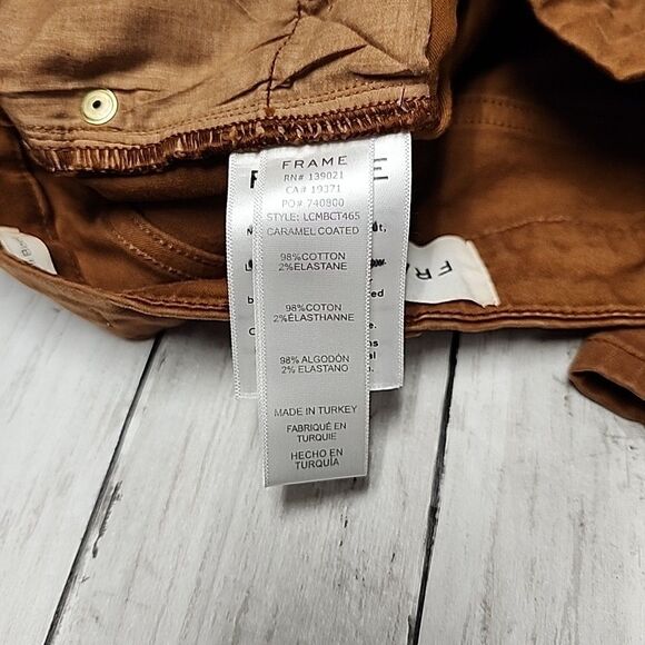 FRAME Le Crop Mini Boot Womens Size 25 Tobacco Rust Cropped Bootcut Jeans - Picture 11 of 13